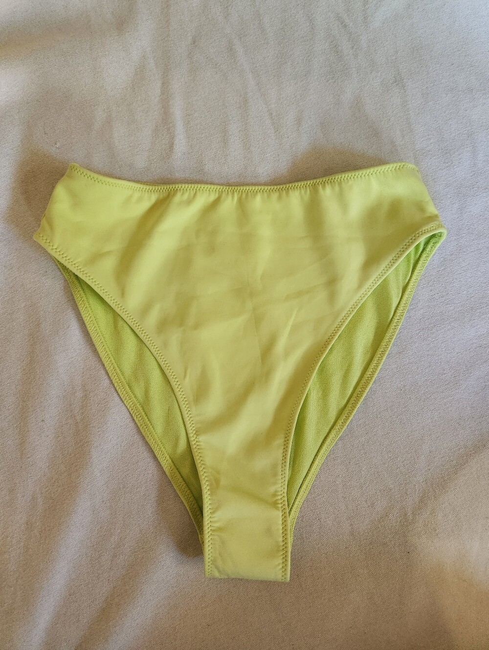 Good American Lime Green High Waist Bikini Bottom Size 1 NWOT